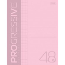 Тетрадь "Hatber", 48л, А5, клетка, пластиковая обложка, на скобе, серия "Progressive - Розовая"