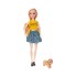 Кукла 29см, X Game kids, 5555, Серия Alice Маленькая модница, В комплекте собачка, 10 точек артикуляции, Живые глаза, Жёлтый топ и синяя мини-юбка, Пластик, Цветная русифицированная коробка