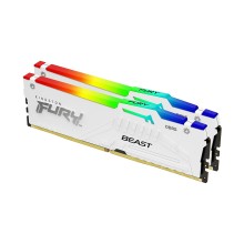 Комплект модулей памяти, Kingston, FURY Beast White RGB XMP KF552C40BWAK2-32 (Kit 2x16GB), DDR5, 32GB, CL40, DIMM <PC4-41600/5600MHz>, Белый