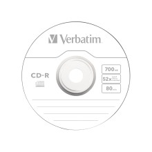 Диск CD-R, Verbatim, (43351) 700MB, 52х, 50шт в упаковке, Незаписанный