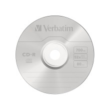 Диск CD-R, Verbatim, (43343) 700MB, 52х, 50шт в упаковке, Незаписанный
