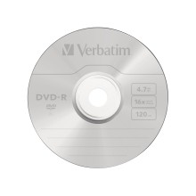 Диск DVD-R, Verbatim, (43523) 4.7GB, 16х, 10шт в упаковке, Незаписанный