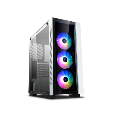 Компьютерный корпус, Deepcool, MATREXX 55 V3 ADD-RGB WH 3F, DP-ATX-MATREXX55V3-AR-WH-3F, E-ATX/ATX/Micro ATX, USB 3.0*1/2.0*2, HD-Audio+Mic, Кулер 3*120см ARGB, Высота процессорного кулера до 165мм, Длина VGA до 370мм, 2*3.5