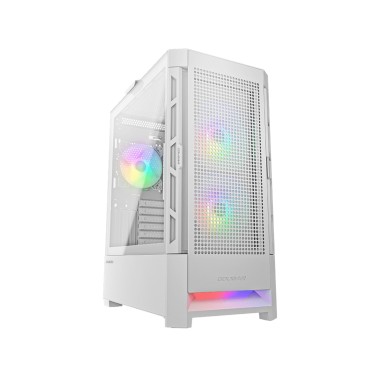 Компьютерный корпус, Cougar, Airface RGB White, ATX/Micro ATX/Mini ITX, USB 2*3.0/2.0, HD-Audio+Mic, Кулер 2*14см/1*12см ARGB, Высота процессорного кулера до 190 мм, Длина VGA до 330мм, 2*3.5