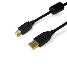 Интерфейсный кабель, SHIP, SH7013-5B, A-B, Hi-Speed USB 2.0, 30В, Чёрный, Блистер, Контакты с золотым напылением, 5 м.