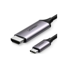 Интерфейсный кабель, Ugreen, MM142 (6957303855704), USB Type-C to HDMI, 1.5 метра, Серый