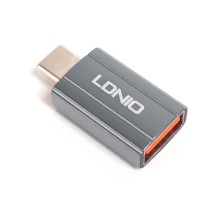 Переходник, LDNIO, LC140, USB A на USB Type-C, Адаптер, Серый