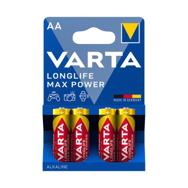 Батарейка, VARTA, LR6 Longlife Power Max Mignon, AA, 1.5 V, 4 шт., Блистер