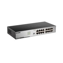 Коммутатор, D-Link, DGS-1016D/I2A, 19-дюймовый стоечный, 16 портов 10/100/1000M RJ45, Корпус металл, 1U