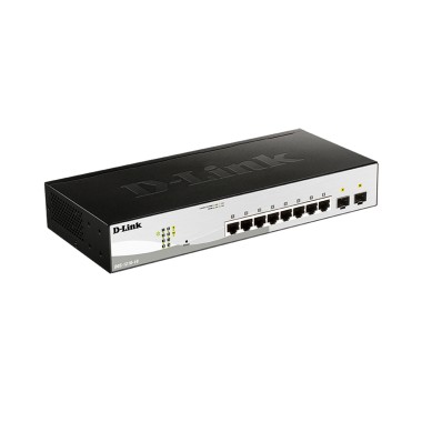 Коммутатор, D-Link, DGS-1210-10/F1A, настраиваемый L2, 8 портов 10/100/1000Base-T и 2 порта 1000Base-X SFP