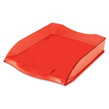 Лоток пластиковый горизонтальный для документов А4 "Hatber", 340x280x70мм, тонированный, красный