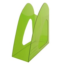 Лоток пластиковый вертикальный для документов А4 "Hatber", 235x90x240мм, тонированный, зелёный