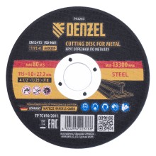 Круг отрезной по металлу, 115 х 1,0 х 22,2 мм, A60QBF// Denzel