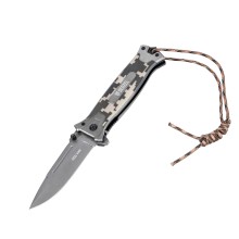 Нож складной, многоцелевой, системы Liner-Lock, с накладкой G10 на прямой рук-ке+стеклобой// Denzel