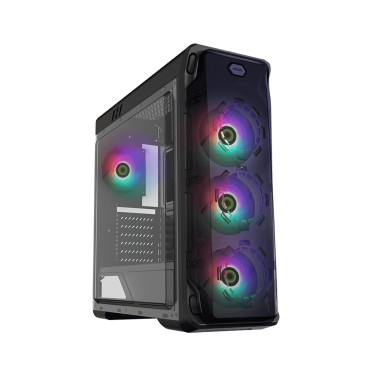 Компьютерный корпус, Gamemax, Starlight FRGB Black, 12950900041, ATX/mATX/ITX, HD-Audio, Кулер 3*120мм FRGB, Длина VGA 360мм, Длина процессорного кулера 170мм, 470x185x470мм, Без Б/П, Чёрный