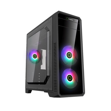 Компьютерный корпус, Gamemax, G561 FRGB, 12596100036, ATX/mATX/Mini-ITX, USB3.0*1+2xUSB2.0, HD-Audio, Кулер 3*120см ARGB, Высота процессорного кулера 160, Длина VGA 360, 2*2.5/4*3.5, 435x180x412, Без Б/П, Чёрный