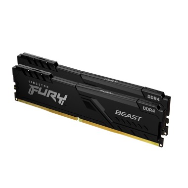 Комплект модулей памяти, Kingston, FURY Beast KF426C16BBK2/16 (Kit 2x8GB), DDR4, 16GB, DIMM <PC4-21300/2666MHz>, Чёрный