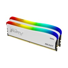Комплект модулей памяти, Kingston, FURY Beast RGB KF432C16BWAK2/16 (Kit 2x8GB), DDR4, 16GB, DIMM <PC4-25600/3200MHz>, Белый