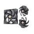 Кулер для компьютерного корпуса, Thermaltake, SWAFAN GT12 PC Cooling Fan TT Premium Edition, Single Fan Pack, CL-F155-PL12BL-A, Вентилятор 120мм, 500-2000 об.мин, 62.23CFM, 29.8 dBA, Габариты 120х120х25мм, Чёрный