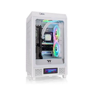 Компьютерный корпус, Thermaltake, The Tower 200 Snow, CA-1X9-00S6WN-00, Mini-ITX, USB 2*3.0/1*Type C, HD-Audio+Mic, Кулер 2*140 мм, Высота процессорного кулера до 200 мм, Длина VGA до 380 мм(без кожуха блока питания), 2*3.5