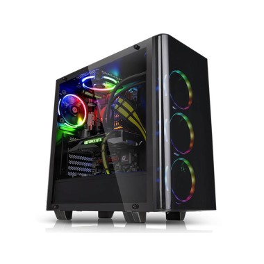 Компьютерный корпус, Thermaltake, View 21 TG, CA-1I3-00M1WN-00, ATX/Micro ATX/Mini-ITX, USB 2*3.0, HD-Audio, 1*120 мм (зад.панель), Высота процессорного куллера до 160 мм, Длина VGA до 410 мм, 2*3.5