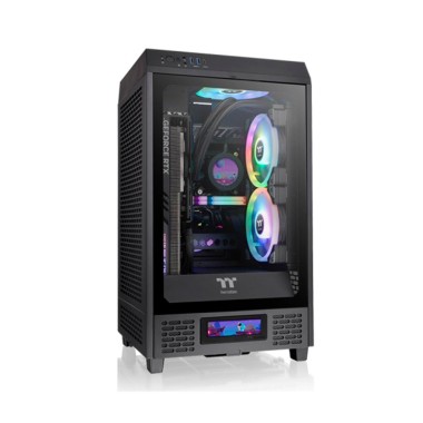 Компьютерный корпус, Thermaltake, The Tower 200, CA-1X9-00S1WN-00, Mini-ITX, USB 2*3.0/1*Type C, HD-Audio+Mic, Кулер 2*140 мм, Высота процессорного кулера до 200 мм, Длина VGA до 380 мм(без кожуха блока питания), 2*3.5