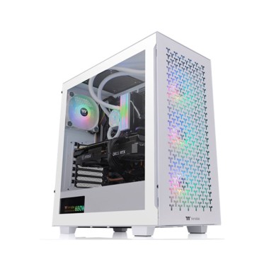 Компьютерный корпус, Thermaltake, V350 TG ARGB Air Snow, CA-1S3-00M6WN-03, Micro ATX/Mini ITX, USB 3.2 (Gen 2) Type-Cx1/USB 3.0x2, 2*3.5/ 2*2.5, HD Audio x1, Высота процессорного куллера до 160 мм, Длина VGA до 390 мм, 475*220*461мм, Без Б/П, Белый