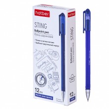 Ручка шариковая "Hatber Sting", 0,5мм, синяя, чернила на масляной основе, синий тонированный корпус