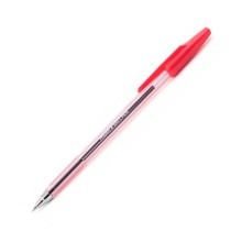 Ручка шариковая "Hatber T-34", 0,7мм, красная, чернила на масляной основе, прозрачный корпус