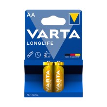 Батарейка, VARTA, LR6 Longlife Mignon, AA, 1.5 V, 2 шт., Блистер