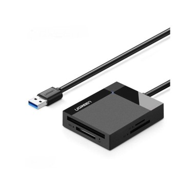 Картридер, Ugreen, CR125 (6957303833337), 4 в 1 USB 3.0 картридер, Чёрный