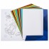 Набор цветной бумаги и картона "Hatber", 18л, 16цв, 2 белого цвета, А4, 195x280мм, мелованная, в папке, серия "Космическое приключение"