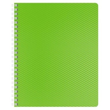 Тетрадь "Hatber", 80л, А5, клетка, пластиковая обложка, на гребне, серия "Diamond Neon - Зелёная"