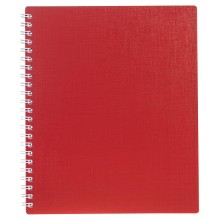 Тетрадь "Hatber", 80л, А5, клетка, пластиковая обложка, на гребне, серия "Canvas - Красная"