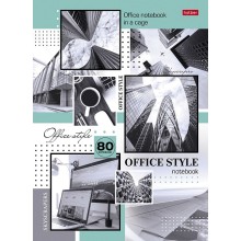 Бизнес-блокнот "Hatber", 80л, А4, клетка, 5 цветная линовка и срез, ламинация, твёрдый переплёт, серия "Office Style"