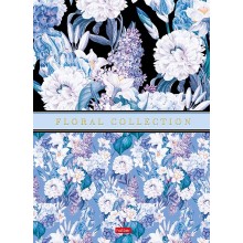 Бизнес-блокнот "Hatber", 80л, А4, клетка, 5 цветная линовка и срез, ламинация, твёрдый переплёт, серия "Floral Collection"