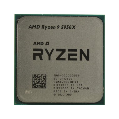 Процессор, AMD, AM4 Ryzen 9 5950X, oem, 8M L2 + 64M L3, 3.4 GHz, 16/32 Core, 105 Вт, без встроенного видео