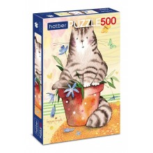 Пазлы "Hatber Premium", 500 элементов, А2, 330x480мм, серия "Кот в горшочке"