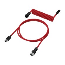 Провод для механической клавиатуры, HyperX, USB-C Coiled Cable, 6J677AA, 5-Pin Aviator Connector, USB-C to USB-A, Красный-Чёрный