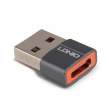 Переходник, LDNIO, LC150, Type-C на USB A, Адаптер, Серый