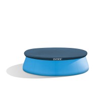 Тент для надувных бассейнов диаметром 244 см, INTEX, 28020, Винил PVC, Тёмно-синий, Цветная коробка