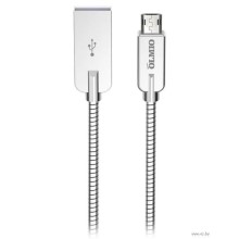 Кабель Olmio Steely, USB 2.0 - microUSB, 1.2м, 2.1A, серый