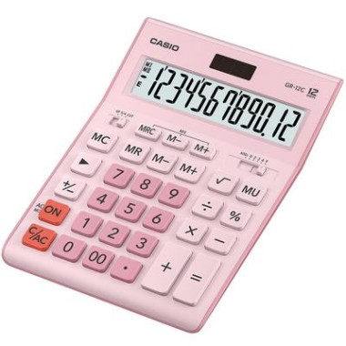 Калькулятор настольный CASIO GR-12C-PK-W-EP розовый