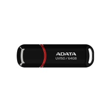 USB-накопитель, ADATA, UV150, AUV150-64G-RBK, 64GB, USB 3.2, Черный