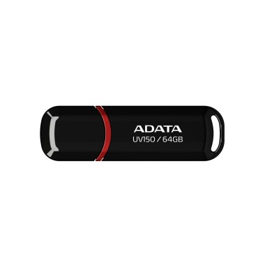 USB-накопитель, ADATA, UV150, AUV150-64G-RBK, 64GB, USB 3.2, Черный
