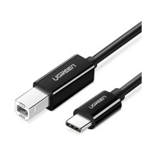 Интерфейсный кабель, Ugreen, US241/50446, Printer Cable USB-C 2.0 To USB-B, 2 метра, Черный