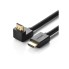 Интерфейсный кабель, Ugreen, HD103/10173, HDMI Male To Male, под углом 90 градусов, 2 метра, Черный