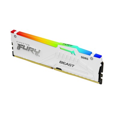 Модуль памяти, Kingston, FURY Beast White RGB EXPO KF552C36BWEA-16, DDR5, 16GB, CL36, DIMM <PC5-41600/5200MHz>, Серебро