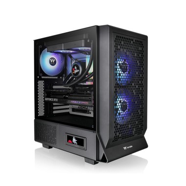 Компьютерный корпус, Thermaltake, Ceres 330 TG ARGB, CA-1Y2-00M1WN-01, Mid-Tower, Mini ITX/Micro ATX/ATX/E-ATX, 2*USB 3.0, 1*USB 3.2 (Gen 2) Type-C, HD Audio/Mic, Высота процессорного куллера 185мм, Длина VGA до 370мм, 2*140мм CT140 ARGB white fan передня