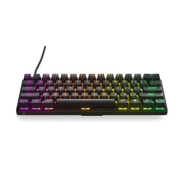 Клавиатура, Steelseries, Apex Pro Mini US, 64820, Игровая, Механические клавиши QX2, USB, Подсветка RGB, Размер: 160*370*35 мм., Анг/Рус, Чёрный